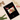 Personalisierter Weihnachtskalender mit Hundebild, roten Herzen und 'Frohe Weihnachten'-Text auf schwarzem Hintergrund