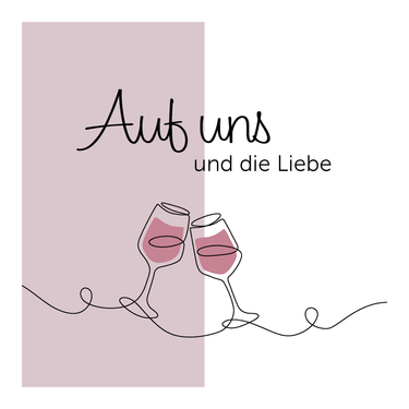 50 Bierdeckel Eckig Hochzeit "Auf uns..." - Lila