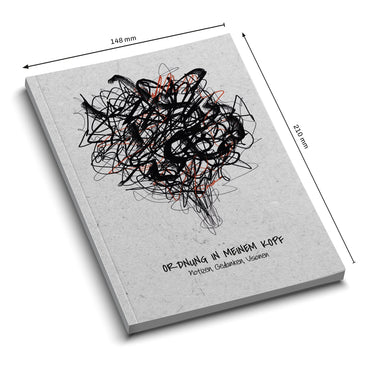 Notizbuch 'Ordnung in meinem Kopf' mit chaotischem Design, 210x148 mm, für Notizen & Visionen