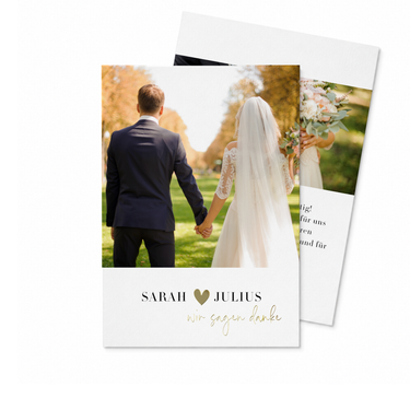 Danksagungskarte Hochzeit "Herzglück" - Hochformat