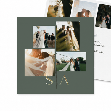 Danksagungskarte Hochzeit "Lavendelzweig" - Quadrat
