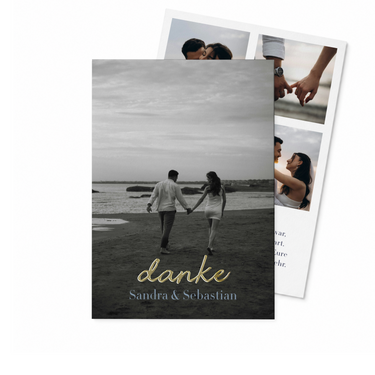 Danksagungskarte Hochzeit "Liebesbrief" - Hochformat