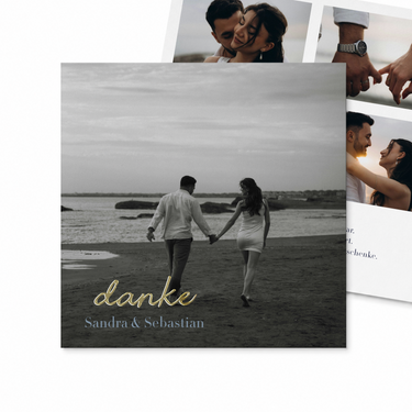 Danksagungskarte Hochzeit "Liebesbrief" - Quadrat