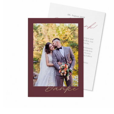 Danksagungskarte Hochzeit "Stilvolle Eleganz" - Hochformat