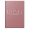 Notizbuch personalisiert mit Name und Text nach Wunsch pink Hardcover