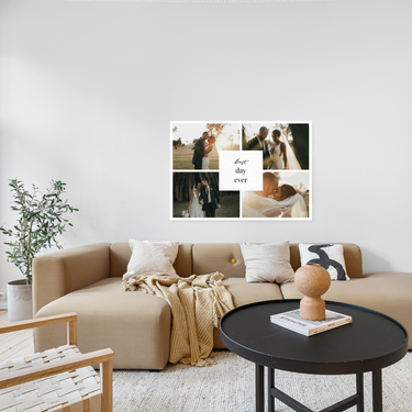 Personalisiertes Hochzeitsfotobild mit „best day ever“ – Wanddekoration für Wohnzimmer
