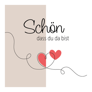 50 Bierdeckel Eckig Hochzeit "Schön, dass Du da bist..." - Beige & Herz