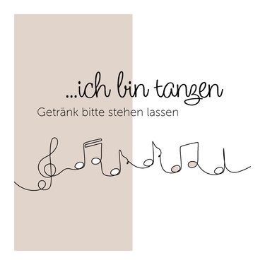 50 Bierdeckel Eckig Hochzeit "Ich bin tanzen..." - Beige