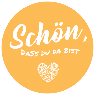 50 Bierdeckel Rund "Schön, dass Du da bist..." - Senfgelb