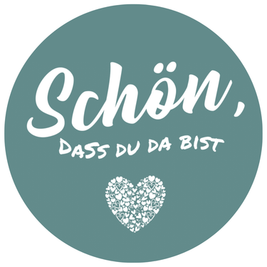 50 Bierdeckel Rund "Schön, dass Du da bist..." - Mint