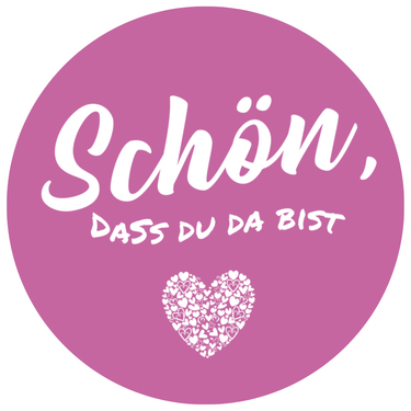 50 Bierdeckel Rund "Schön, dass Du da bist..." - Pink
