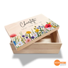 Erinnerungsbox Baby mit Wunschname klein - Motiv Blumenwiese