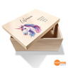 Erinnerungsbox Baby mit Wunschname klein - Motiv Einhorn