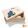 Erinnerungsbox Baby mit Wunschname klein - Motiv Fußball