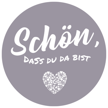 50 Bierdeckel Rund "Schön, dass Du da bist..." - Flieder