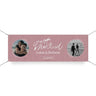 Hochzeitsbanner personalisiert mit Fotos, Texten und Datum Rosa