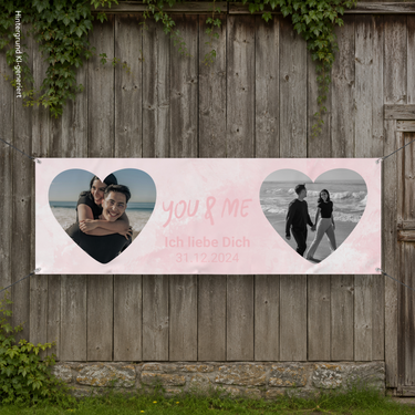 Hochzeitsbanner personalisiert - "You & Me"