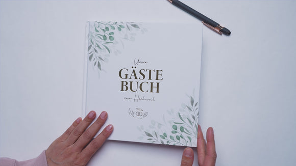 Gästebuch zur Hochtzeit Zweige Gold Video
