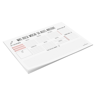Wochenplaner mit Tagesfeldern, Top-3-Zielen und Notizbereich – ideal für Organisation & Produktivität