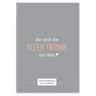 Freundebuch zum Ausfüllen mit Spruch 'Ihr seid die besten Freunde der Welt' – personalisiertes Geschenk