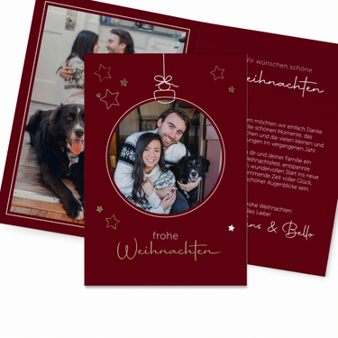 Weihnachtskarte "Christbaumkugel" - Klappkarte hoch