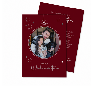 Weihnachtskarte "Christbaumkugel" - Postkarte hoch
