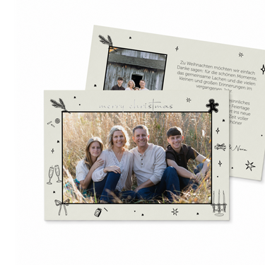 Weihnachtskarte "Herzensgrüße" - Postkarte quer