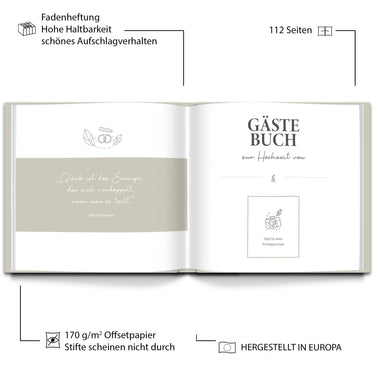 LEAF & GOLD Gästebuch Hochzeit - Cupcakes & Kisses